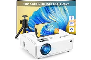 VOPLLS 【Corrección Keystone Eléctrica】 Proyector WiFi Bluetooth 5G, Full HD 1080P 450 ANSI Proyectores Cine en Casa Soporte 4K, 50% Zoom, PPT, Proyector Portatil Compatible con TV Box/USB/PC/iOS/Android.