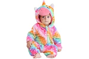 HAHASHOW Disfraz De Animal Lindo para Niños Bebé Halloween Mono De Franela Peludo Cálido Otoño Inviernoo Ropa De Una Pieza Regalos 2-36 Meses