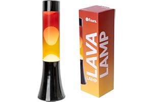 FISURA. Fissure Lampe à lave multicolore Gradient. Lampe à lave de 30 cm avec pied noir et verre effet dégradé coucher de soleil. Lampe à effet relaxant. 9x9x30cm