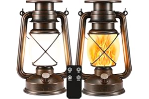 SHEDALED Solar Lantern Outdoor, Hanging Solar Lights Flickering Flame LED Vintage Lantern, Waterproof Camping Lamps, Auto On/Off Landscape Decor for Table Patio Garden Yard Pathway Porch, 2 Pack
