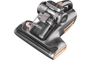 JIGOO Aspirador Acaros, 700W Aspiradora Antiacaros y 15Kpa Aspiración al vacío, Pantalla Inteligente, Sensor de ácaros, Poco Ruido, Calienta y Seca rápidamente colchones, Ropa de Cama y sofás