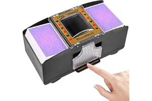 S SUNSBELL Automatic Card Shuffler Machine Electronic Mixing Card Shuffler Machine Bridge Game - Battery Operated Electric Playing Card Shuffler Automatic Poker Shuffling Machine
