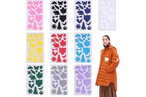 Eozighi 10 fogli patch di riparazione in nylon, kit di patch di riparazione lavabile, nastro di riparazione in nylon, autoadesivo, toppa per abbigliamento per la riparazione della giacca in piumino,