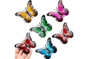Ripeng 6 Pezzi Decorazione Murale Farfalla in Metallo Arte Della Parete Metallo Farfalla Ornamenti Appeso Scultura Farfalla da Giardino per Decorazione Interna Esterna Cortile Parete 3,5 x 2,8 Pollici