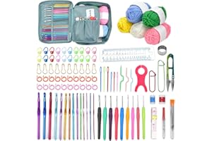 PEALOVCOM 107 PCS Kit Crochet Débutant Adulte Kit De Crochet pour Adulte Débutant Apprendre Le Crochet pour Débutant Kit Kit Crochet Debutant Complet Accessoires De Tricot Et De Crochet