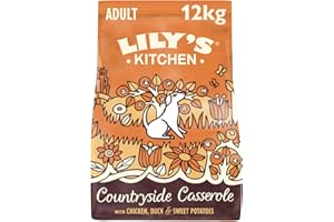 LILY'S KITCHEN Lily’s Kitchen Fabriqué à partir d’ingrédients naturels Aliments secs pour chiens adultes Poulet et canard Recette sans céréales Sac de 12kg