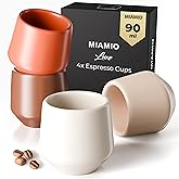 MIAMIO - Large Espresso Cups Set of 4, Ceramic (80ml) - Luxe (Beige) | Ceramic Espresso Cups No Handle Thick Espresso Cups fo