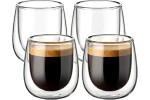 glastal Espresso kaffekoppar med dubbla väggar glas i borosilikatglas för te efterrätt 100 ml (4 oz) set med 4