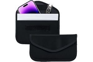 JOOTUEPO Sac Faraday, Etui Anti RFID Signal Faraday Pochette Sac, Sac inhibiteur de sécurité en Fibre de Carbone Anti-Suivi,Cage Faraday Portable Bloqueurde Signal RFID/NFC, Antivol pour Clé Voiture