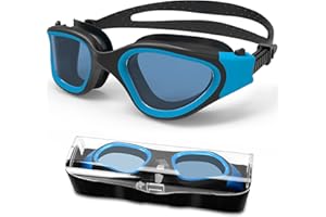 HotSrace Lunettes de natation à verres polarisés, Lunettes natation Lunettes Plongée Lunettes Piscine Anti buée Anti UV Vision Nette pour Homme Femme Unisex Adultes Adolescents
