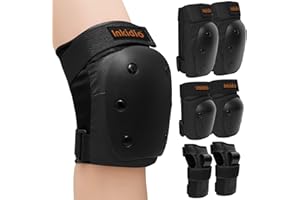 Inkidio Kids/Women/Men Protective Gear Set with Knee Pads, Elbow Pads, and Wrist Guards, Ideal for Roller Skate Inline Skating Skateboard Scooter Riding Cycling Bike