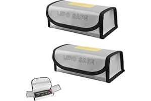 QITIXI:OU Lipo Safe Bag, 2 Stück Lipo-Sicherheitstasche, Feuerfeste Sicherheitsschutztasch, Feuerfest Explosionsgeschützte Akku Tasche, Akkus Lipo-Akku-Aufbewahrungsbox für Charge, Lipo Akku Tasche
