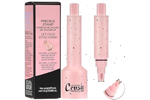 BELIKY GIRL Tampon pour taches de rousseur en cinq points et stylo pour taches de rousseur en micro-poudre liquide - Outil de maquillage réaliste de taches de rousseur naturelles avec éponge spéciale,#Moyen