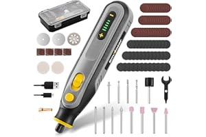 Enventor Mini Utensile Rotante Multifunzione a Batteria 4V, Mini Trapano Elettrico 104 Accessori, 5 Velocità Regolabili, 5000-25000RPM, Ricarica USB, per Incisione, Smerigliatura, Lucidatura