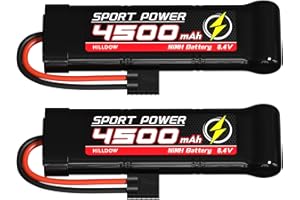 HILLDOW 8.4V NiMH Battery 4500mAh with Traxas Connector NiMH RC Battery for 1/8 1/10 RC Car Trucks Remote Control Vehicles LKW Buggy Boats (2 Packs)