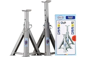 ALCA GERMANY Alca Heavy Duty Foldable Axle Jack Stands 2 Tons 2000kg Car Van Set of 2 Vehicle Lift Lifting Emergency Tool Diy A445000