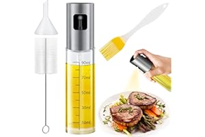 SALADOCY Spruzzino per Olio, 100 ML Spray Olio con Scala, Spazzole e Imbuto, Spray Olio per BBQ, Cucinare, Forno, Grigliare, Insalata