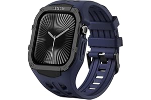 Nereides Compatible with Apple Watch Straps Series 11/10 46mm, Rugged Heavy Duty Case with Band, Shockproof PC Frame Bumper Cover for iWatch Strap Men (Ocean Blue)