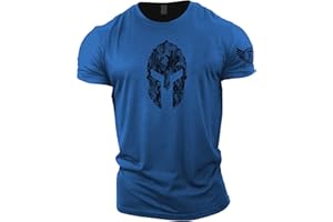 GYMTIER Spartan Forged - Camiseta de gimnasio con diseño de casco espartano con camuflaje hexagonal, para hombre, adecuada para culturismo, entrenamientos