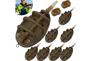 QSLKI 10pcs Alimentador De Método De Pesca con Molde De Liberación Rápida, Accesorios De Cebadores En Línea Carpa De Pesca 15/20/25/30/35/40/50/60g, Plomos De Pesca Surfcasting