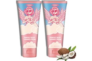 JIANGSHAN Tanning Accelerator Cream Gel | Natural Bronzing Lotion with Coconut Oil & Carrot Extract | Water-Resistant for Sunbeds & Holidays | Hydrating Fast Tan Enhancer, Vegan & Non-Sticky Formula (2pc)
