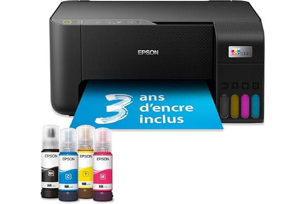 Epson EcoTank ET-2862 Imprimante à Réservoirs D’encre | Maison & Petit Bureau | Wi-Fi | A4 | Imprimer, Copier, Numériser | Jusqu’à 3 Ans d’encre inclus
