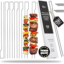 Spiedini per Barbecue in acciaio inossidabile Shish Kabob con manico per griglia