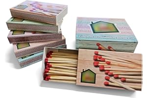 TOSEND Fiammiferi in legno grande formato 9 cm, 45 pezzi - per caminetto - Confezione 5 scatole