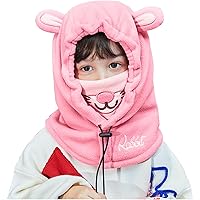 Vobozeany - Cagoule/Bonnet 2-en-1 Enfant (1-6 Ans) - Tricot Chaud Acrylique - Couvre Tête, Oreilles Et Cou - Cadeau Hiver