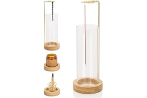 ZenBless Mess-Free Incense Holder for Sticks, Handmade Bamboo 7 Chakra Incense Burner with Removable Glass Ash Catcher, Brass Incense-Stick Stand Palo Santo Holder, Decor for Meditation Yoga Spa Room