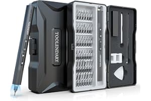 TOOLENDARY Tournevis électrique précision, 55 en 1 Mini Tournevis Electrique Rechargeable, tournevis electrique sans fil avec Embouts Magnétiques, Petit Tournevis Electrique pour Lunettes, Noir