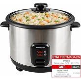 EMERIO Eco-Friendly Automatic Rice Cooker | 1.5 L | Heat Preservation Function | Auto Shut-off | Non-Stick Coating | Glass Li
