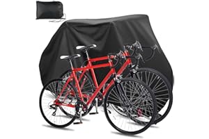 SIBOTER Copri Bicicletta da Esterno, Oxford 210D Telo Copri Bicicletta da Esterno, Copribicicletta Esterno Impermeabile per 2 Biciclette per Il Trasporto, 200x70x110cm