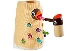 Top BRIGHT - Juego magnético para niño y niña de 2 años, juguete Montessori de 1 año con motricidad fina para regalo de cumpleaños infantil de 3 años, juego de pic para alimentar con insectos
