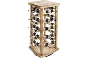 Ikee Design Exquisite Rotating Jewelry Tower- Natural Wood Finish- Showcase and Organize Your Collection with 42 Hooks- Easy Earring Display Stand- 5 Bars on Each Face for Maximum Storage -Oak Color