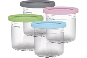 Firulab 4piezas pintas Helado para pintas Ninj a Creami, recipientes Helado a Prueba Fugas con Tapas, Compatible con NC301 NC300 CN305A CN301CO NC299AMZ Series Ice Cream Maker