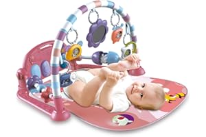 caterbee Tappetino da Gioco per Bambini con Pianoforte, Tappetino da Gioco per attività per Bambini (Rosa)