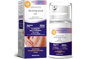 TEMVIEY Advanced Silicone Scar Gel, Scar Removal Cream for Surgical Scars, Burn, Acne Scar Treatment, Stretch Mark Cream Effective for Both Old and New Scars 50ML