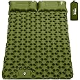 HiiPeak Camping Sleeping Pad, Ultralight Camping Mat with Pillow Built-in Foot Pump Inflatable Sleeping Pads Compact for Backpacking Hiking Traveling Tent (Double Green)