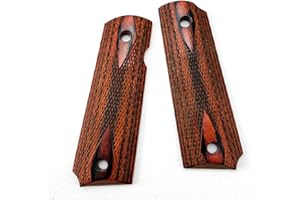 Aibote Tamaño Completo 1911 Empuñaduras de Pistola Doble Diamante Madera de Color Personalizado Bricolaje EDC Mango de Pistola, Material Que se Adapta a los Modelos Estándar de 1911(Palisandro)