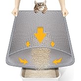 Conlun Cat Litter Mat 58 x 42 cm, Double Layer EVA Honeycomb Design | Double layer waterproof and non-slip reduces waste, gen
