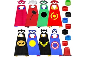 MOYKSRR Kinderkostüm Kinder, 8 Umhänge mit Wendedesign und 8 Party-Anziehmasken, 8 Stück Schnapparmband Kinder, Gut für Jungen, Mädchen, Geburtstag, Halloween oder Weihnachtsge