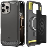Spigen iPhone 16 Pro ile Uyumlu MagSafe Kılıf Rugged Armor Mag Fit &Uuml;st D&uuml;zey Koruma Gri Karbon Kapak - ACS08116 (Spigen TR Ga