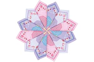 HOULIFE Fazzoletti in puro cotone pettinato, per ragazze, ragazzi, studenti, uso quotidiano, 6/12 pezzi, 33 x 33 cm