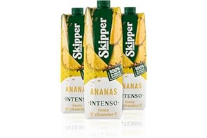 Zuegg Skipper Succo di Frutta Gusto Ananas, Bevanda a Base di Succo di Ananas, Fonte di Vitamina C, Contenuto di Frutta 40% - Senza Glutine, 100% Ingredienti di Origine Naturale (3x1L)