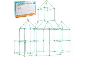 STLOVE Kids Fort Building Kit, DIY Puzzle, Casa Giocattolo, 132pcs Giocattoli educativi, Fai da te Costruzione Castelli Tunnel, Giocare Tenda Regalo per Ragazzi, Ragazza Età 5 6 7 8 9, Interni & Esterni