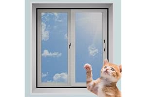 GGOTY Zanzariera per gatti in rete anti-zanzara, protezione per gatti per la sicurezza dei gatti, reti da balcone antigraffio per gatti (140 x 150 cm, nero+grigio)