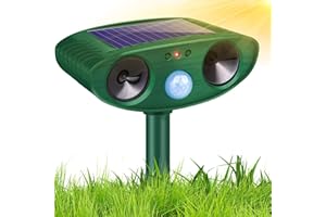 LENGDENG Cat Repellent Garden, Solar Powered Ultrasonic Fox Deterrent for Gardens, Cat Scarer IPX4 Waterproof, Solar Powered Animal Repellent Outdoor Farm Yard Effective for Squirrels, Dogs Foxes Birds