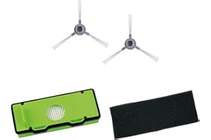 Rowenta Lot de 2 brossettes latérales et 2 filtres haute efficacité, Compatibles avec les aspirateurs robot Explorer 80 ZR177002