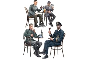 MiniArt Mini Art 550035396 35396 1:35 Fig. Dt. Soldati in Café (4) – replica fedele all'originale, modellismo, kit di costruzione in plastica, artigianato, hobby, incollaggio, modellismo,
